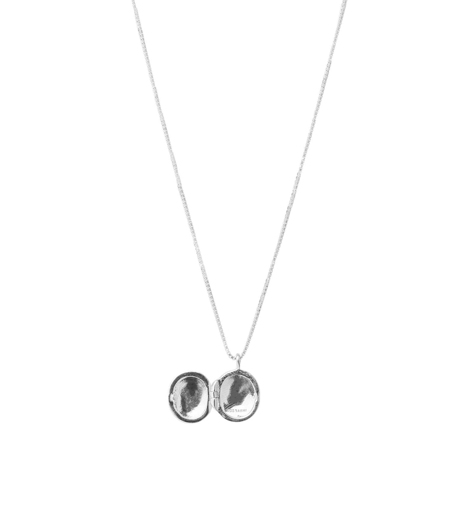 Tashi-Round Locket Necklace-Necklaces-Sterling Silver-Blue Ruby Jewellery-Vancouver Canada