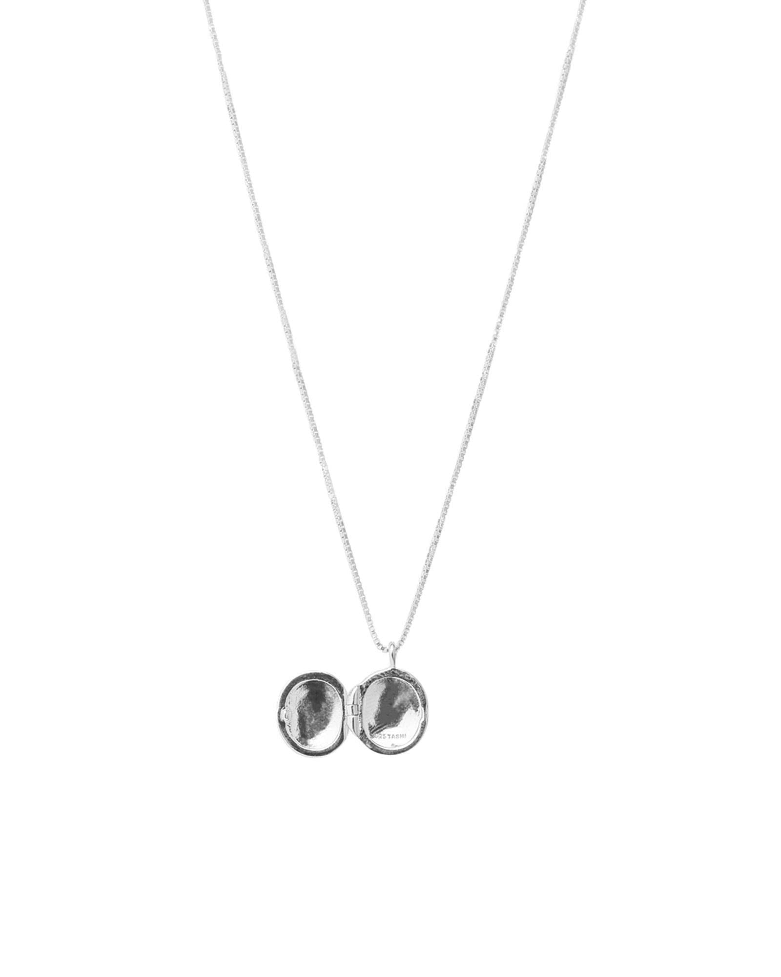 Tashi-Round Locket Necklace-Necklaces-Sterling Silver-Blue Ruby Jewellery-Vancouver Canada