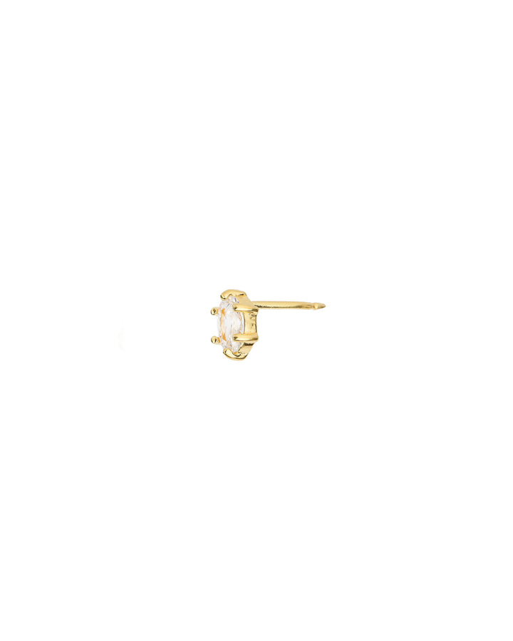 CZ Marquise Stud 14 Gold Vermeil, Cubic Zirconia