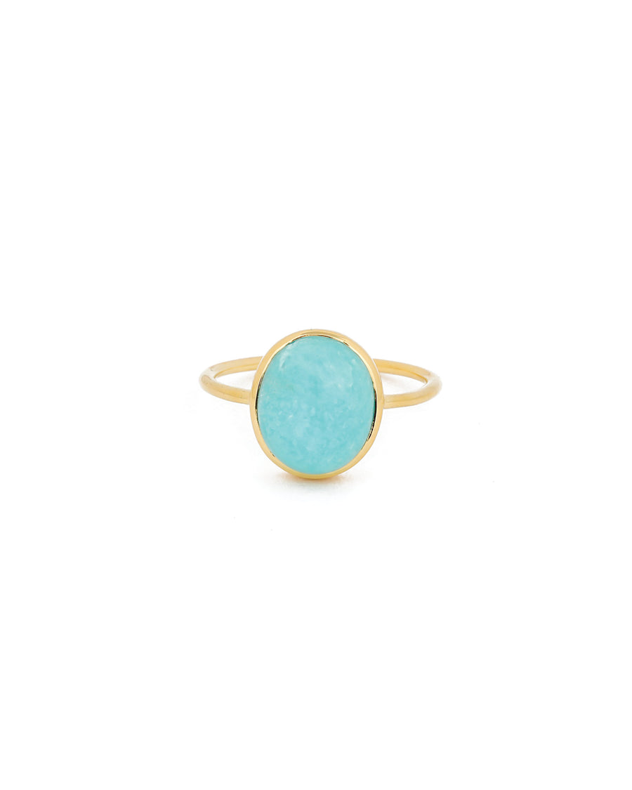 Tashi-Oval Stone Ring-Rings-14 Gold Vermeil, Amazonite-6-Blue Ruby Jewellery-Vancouver Canada