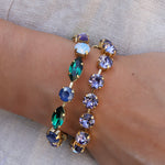 TOVA-Camren Bracelet-Bracelets-Gold Plated, Berry Mix Crystal-Blue Ruby Jewellery-Vancouver Canada