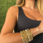 Coco Cuff Gold Plated, White Crystal