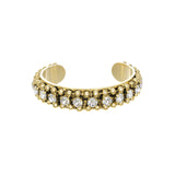 Coco Cuff Gold Plated, White Crystal