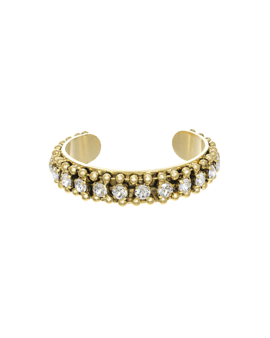 Coco Cuff Gold Plated, White Crystal