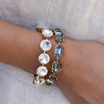 TOVA-Croatia Bracelet-Bracelets-Gold Plated, White Crystal-Blue Ruby Jewellery-Vancouver Canada