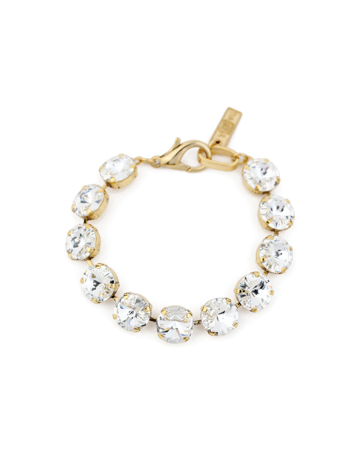 TOVA-Croatia Bracelet-Bracelets-Gold Plated, White Crystal-Blue Ruby Jewellery-Vancouver Canada