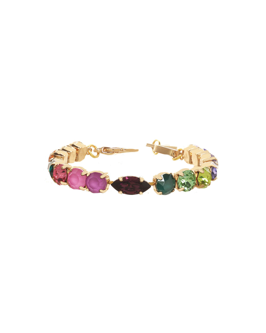 Elodie Bracelet Gold Plated, Berry Mix Crystal