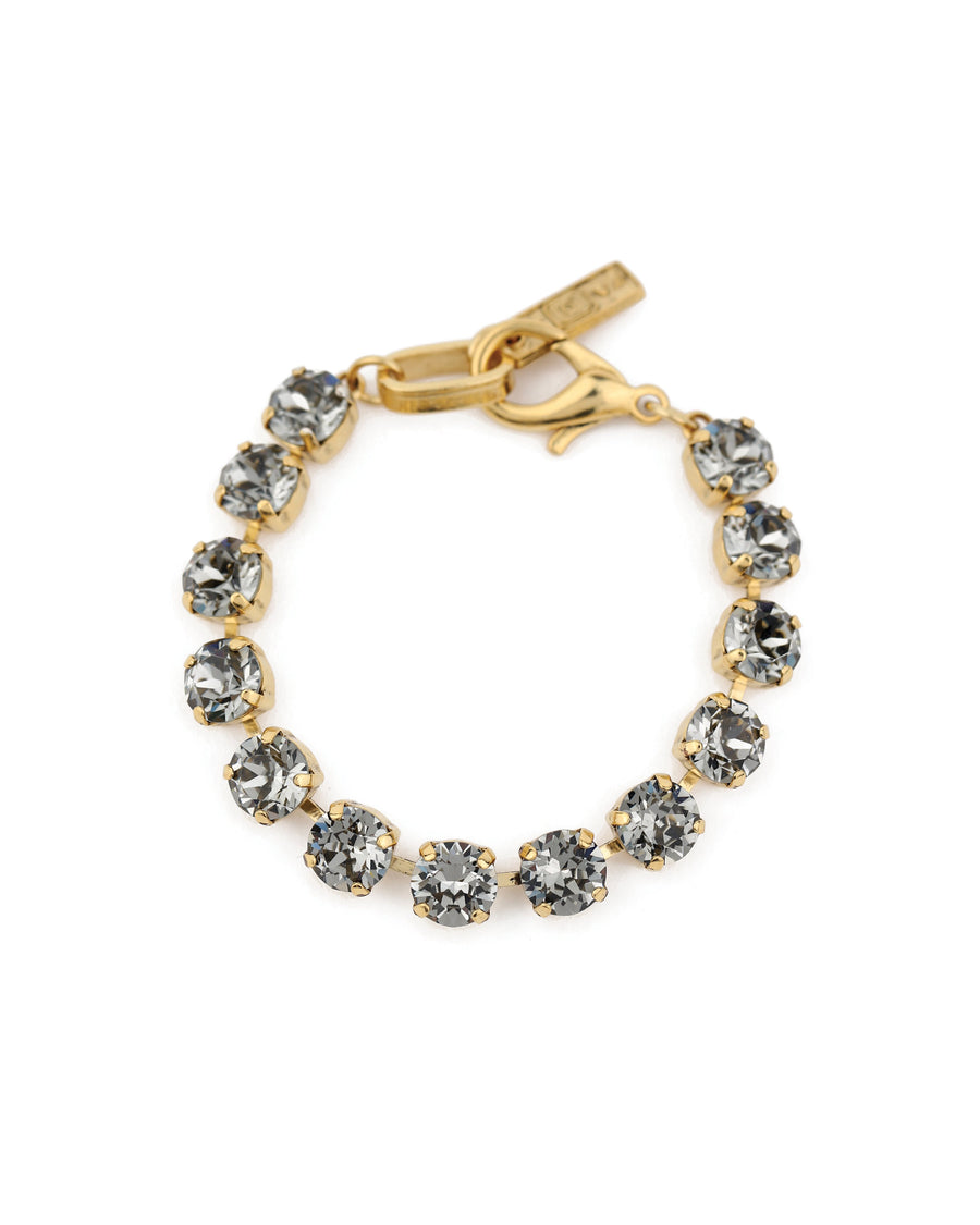 TOVA-Oakland Bracelet-Bracelets-Gold Plated, Black Diamond Crystal-Blue Ruby Jewellery-Vancouver Canada