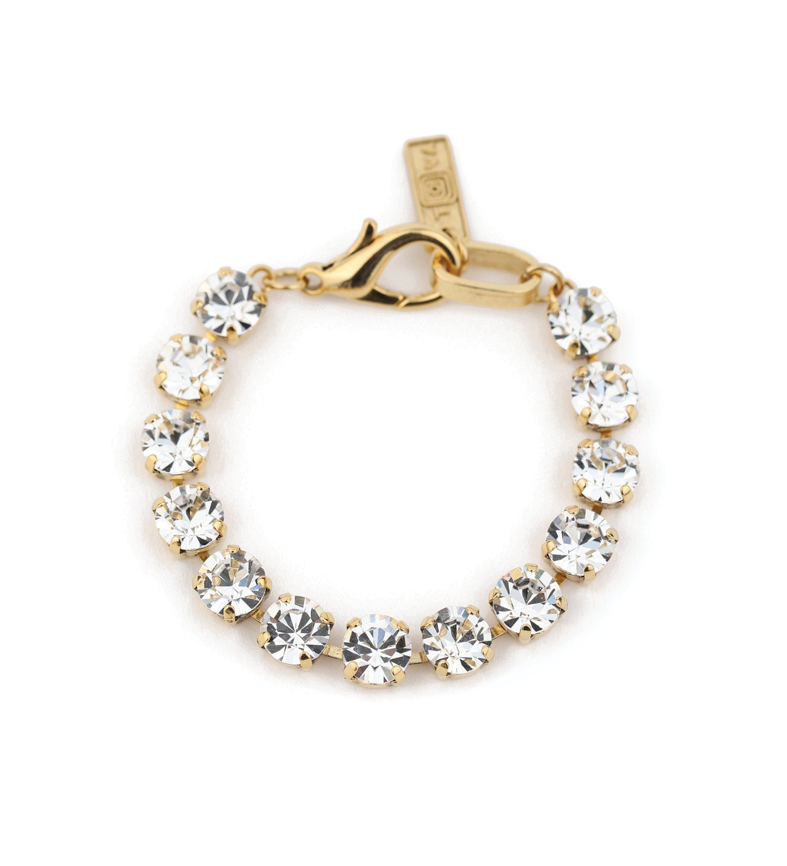TOVA-Oakland Bracelet-Bracelets-Gold Plated, White Crystal-Blue Ruby Jewellery-Vancouver Canada