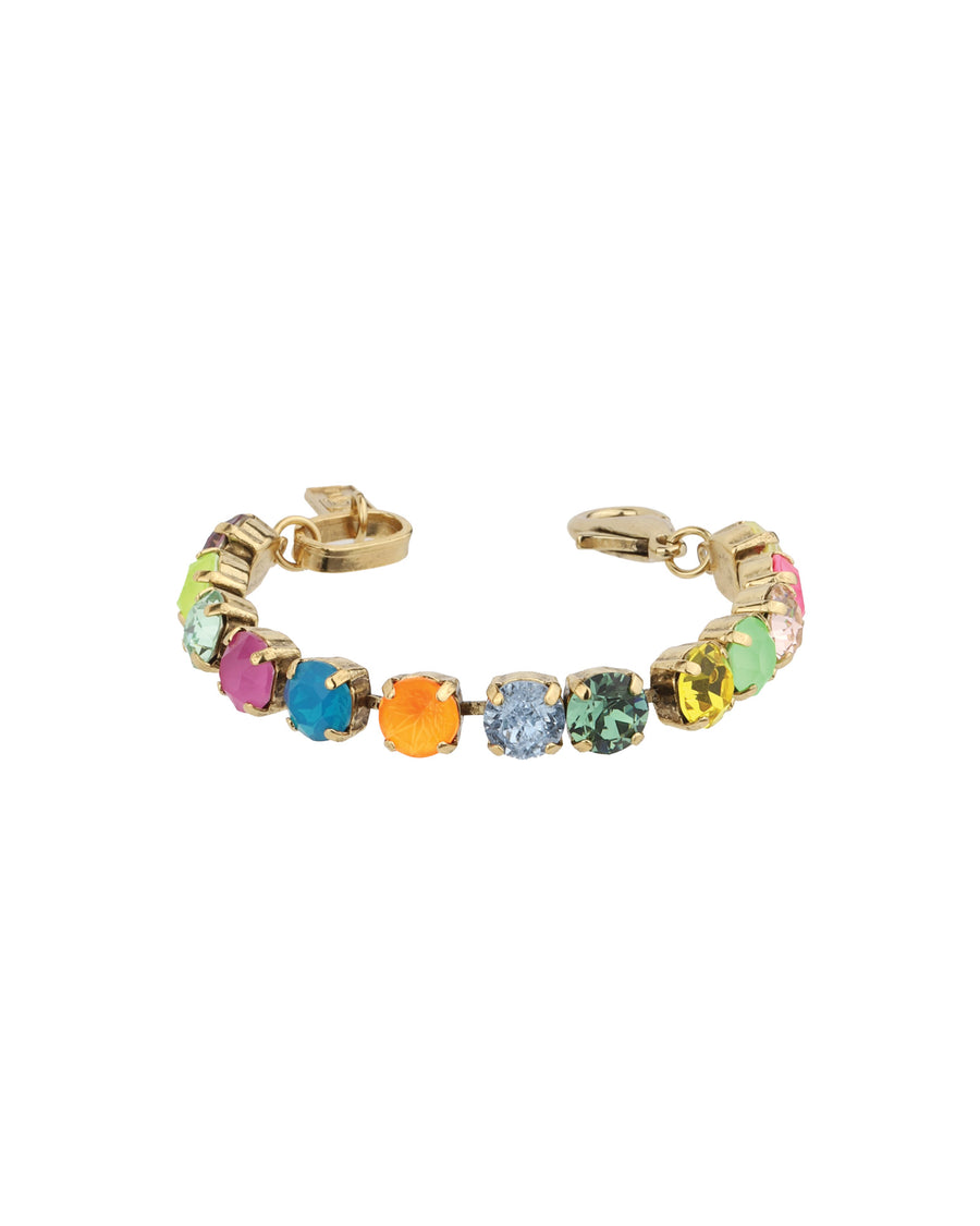 TOVA-Oakland Bracelet-Bracelets-Gold Plated, Pop Mixed Crystal-Blue Ruby Jewellery-Vancouver Canada