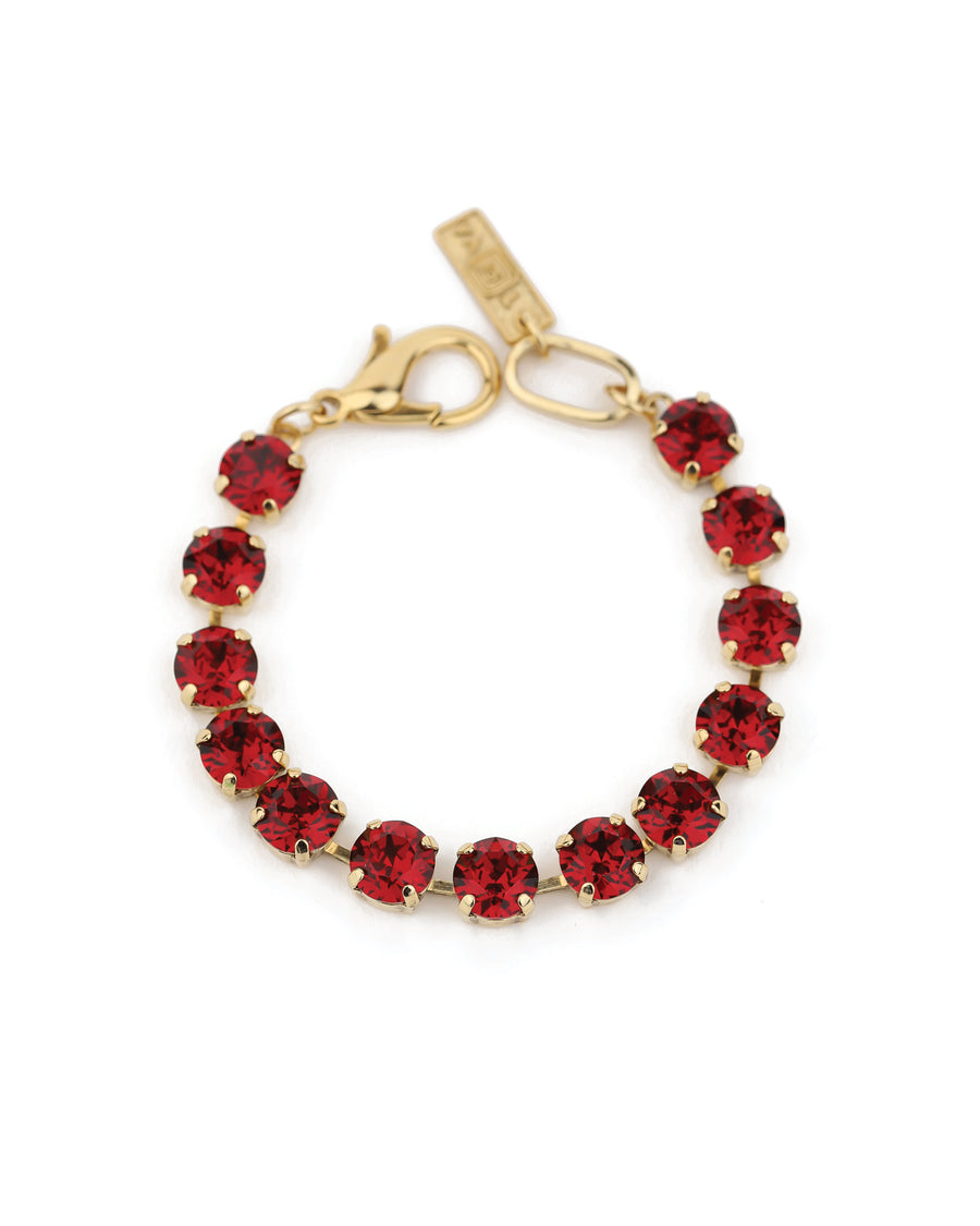 TOVA-Oakland Bracelet-Bracelets-Gold Plated, Red Crystal-Blue Ruby Jewellery-Vancouver Canada