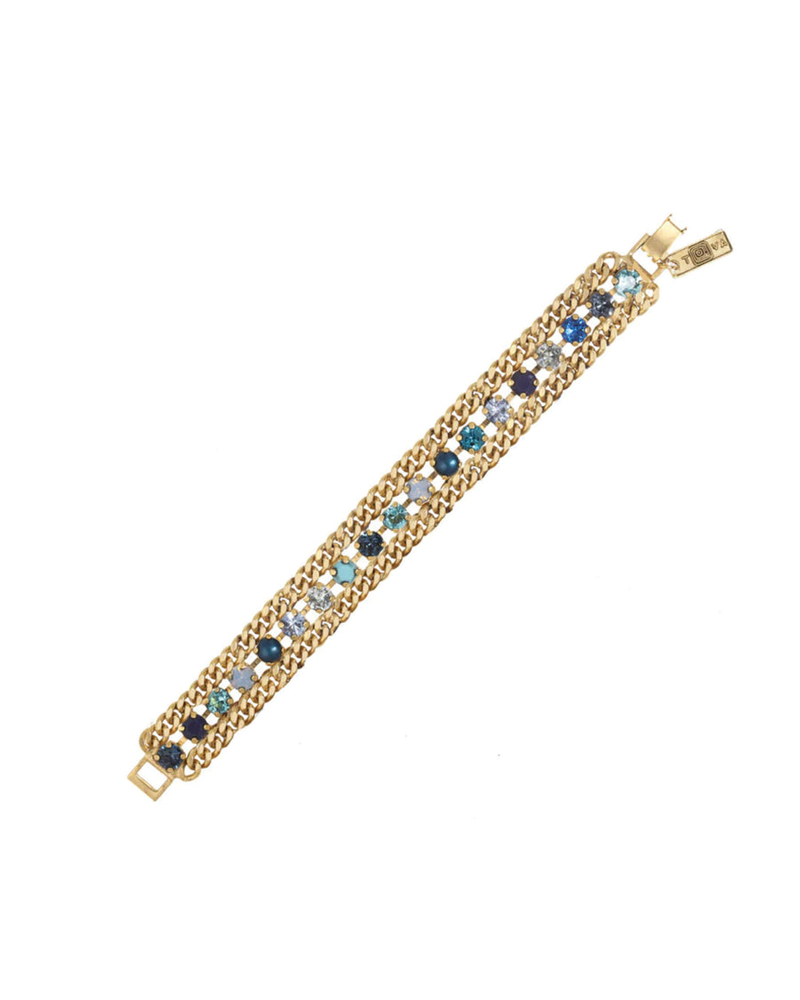 Maeve Bracelet Gold Plated, Blue Multi Crystal