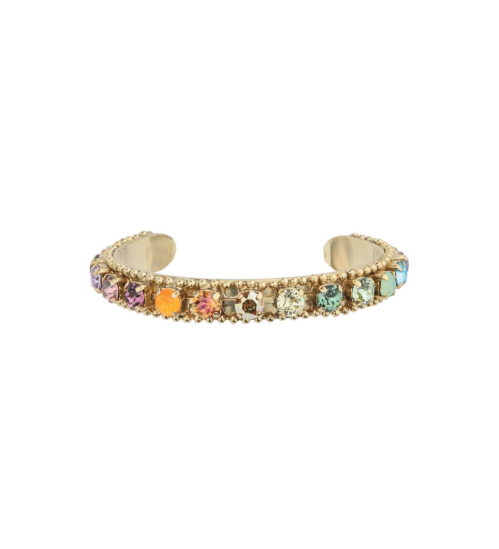 TOVA-Mini Coco Bracelet-Bracelets-Gold Plated, Rainbow Multi Crystal-Blue Ruby Jewellery-Vancouver Canada