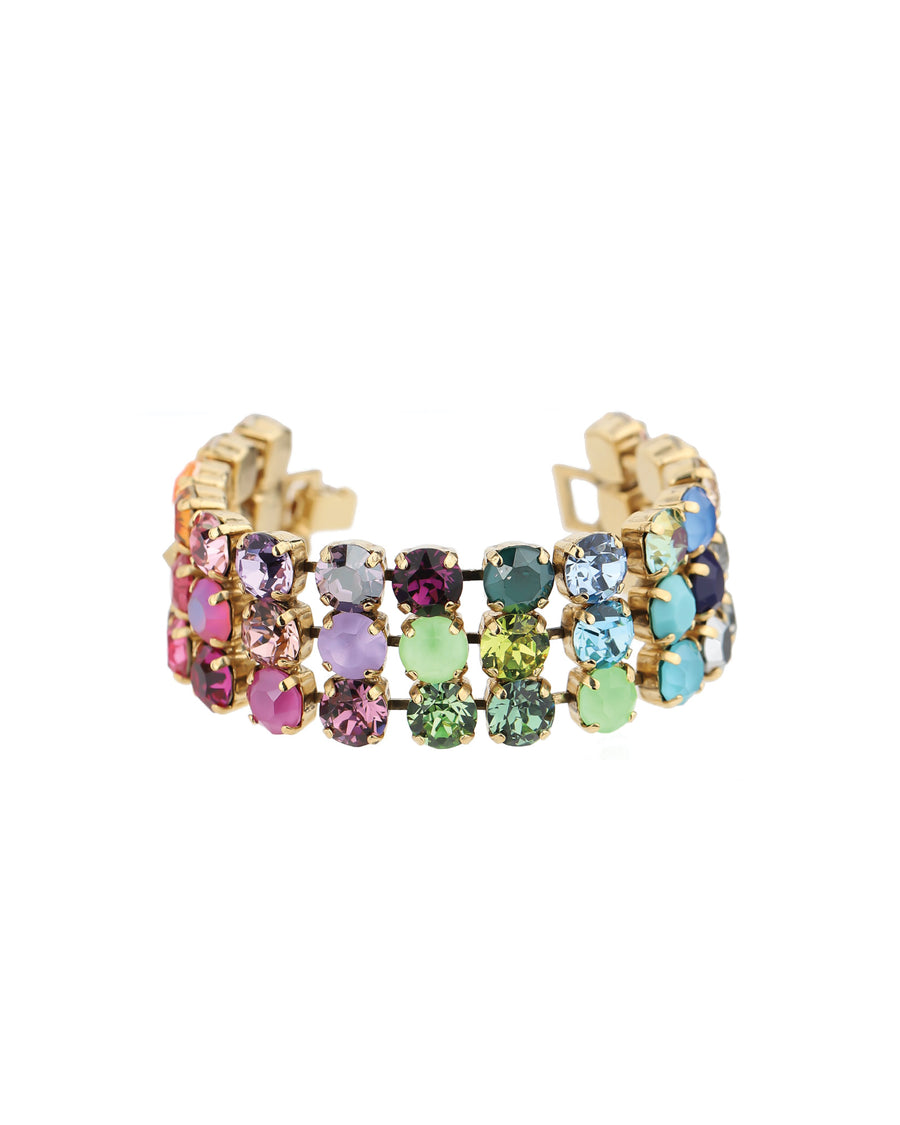 TOVA-Mini Rainbow Ombre Bracelet-Bracelets-Gold Plated, Ombre Rainbow Crystal-Blue Ruby Jewellery-Vancouver Canada