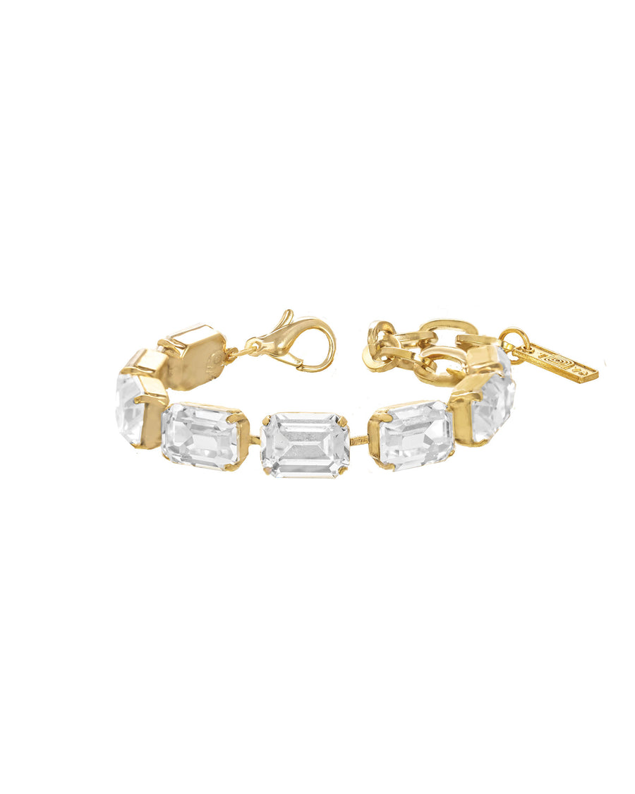 Monique Bracelet Gold Plated, White Crystal
