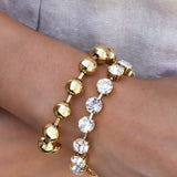 TOVA-Radmilla Bracelet | 10mm-Bracelets-Gold Plated-Blue Ruby Jewellery-Vancouver Canada