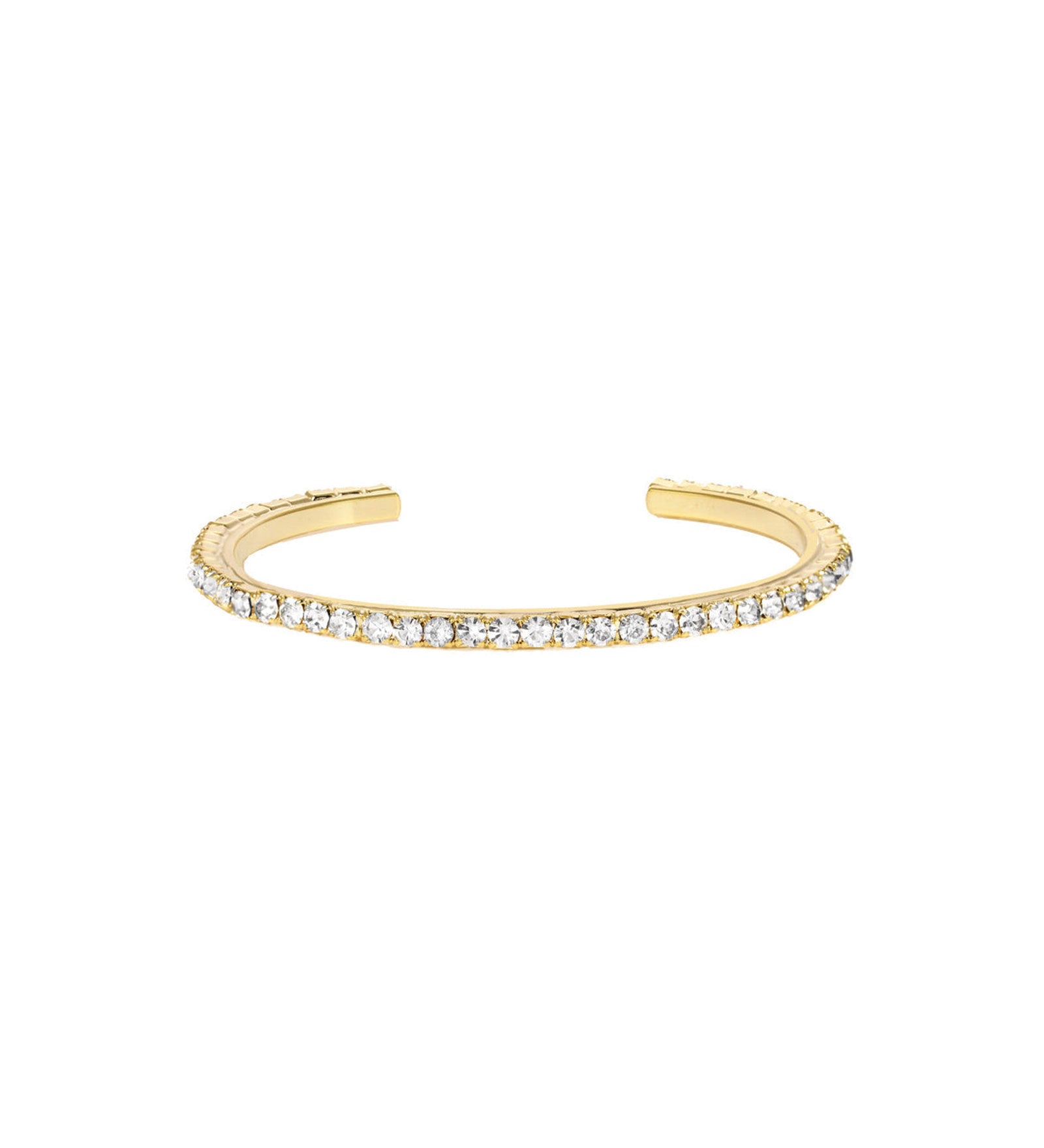 Rae Cuff Gold Plated, White Crystal