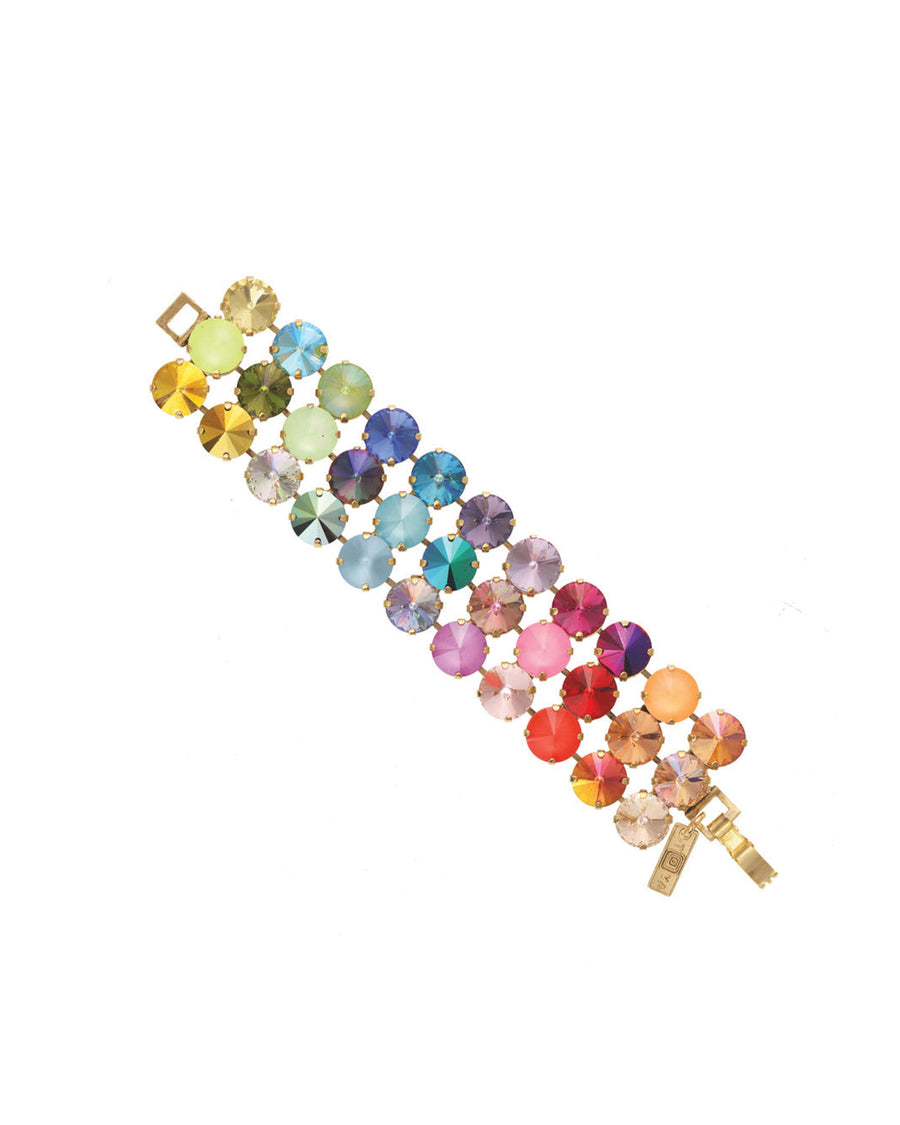Rainbow Ombre Bracelet Gold Plated, Rainbow Ombre Crystal