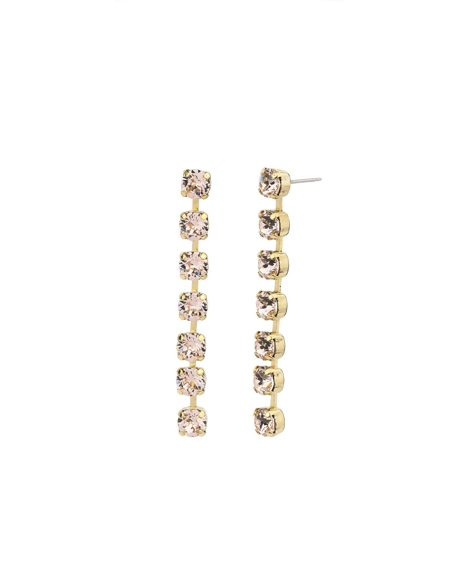 TOVA-Berenike Earrings-Earrings-14k Gold Plated, Silk Crystal-Blue Ruby Jewellery-Vancouver Canada