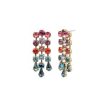 TOVA-Cady Earrings-Earrings-14k Gold Plated, Mixed Crystal-Blue Ruby Jewellery-Vancouver Canada