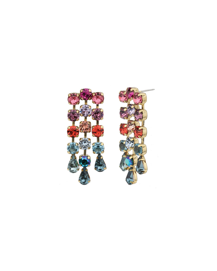 TOVA-Cady Earrings-Earrings-14k Gold Plated, Mixed Crystal-Blue Ruby Jewellery-Vancouver Canada