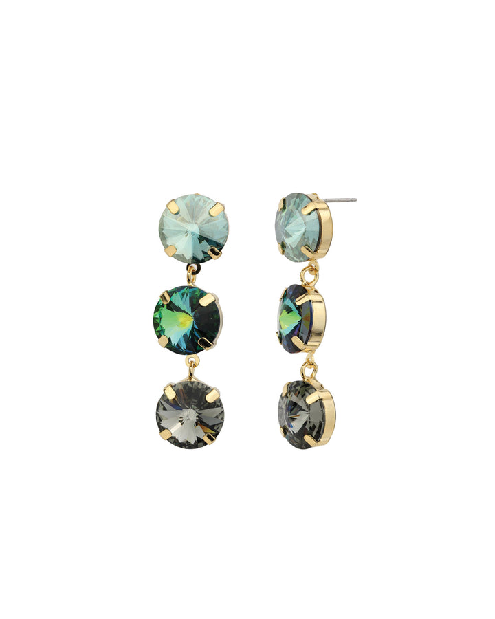 TOVA-Dionne Earrings-Earrings-14k Gold Plated, Blue Mixed Crystal-Blue Ruby Jewellery-Vancouver Canada