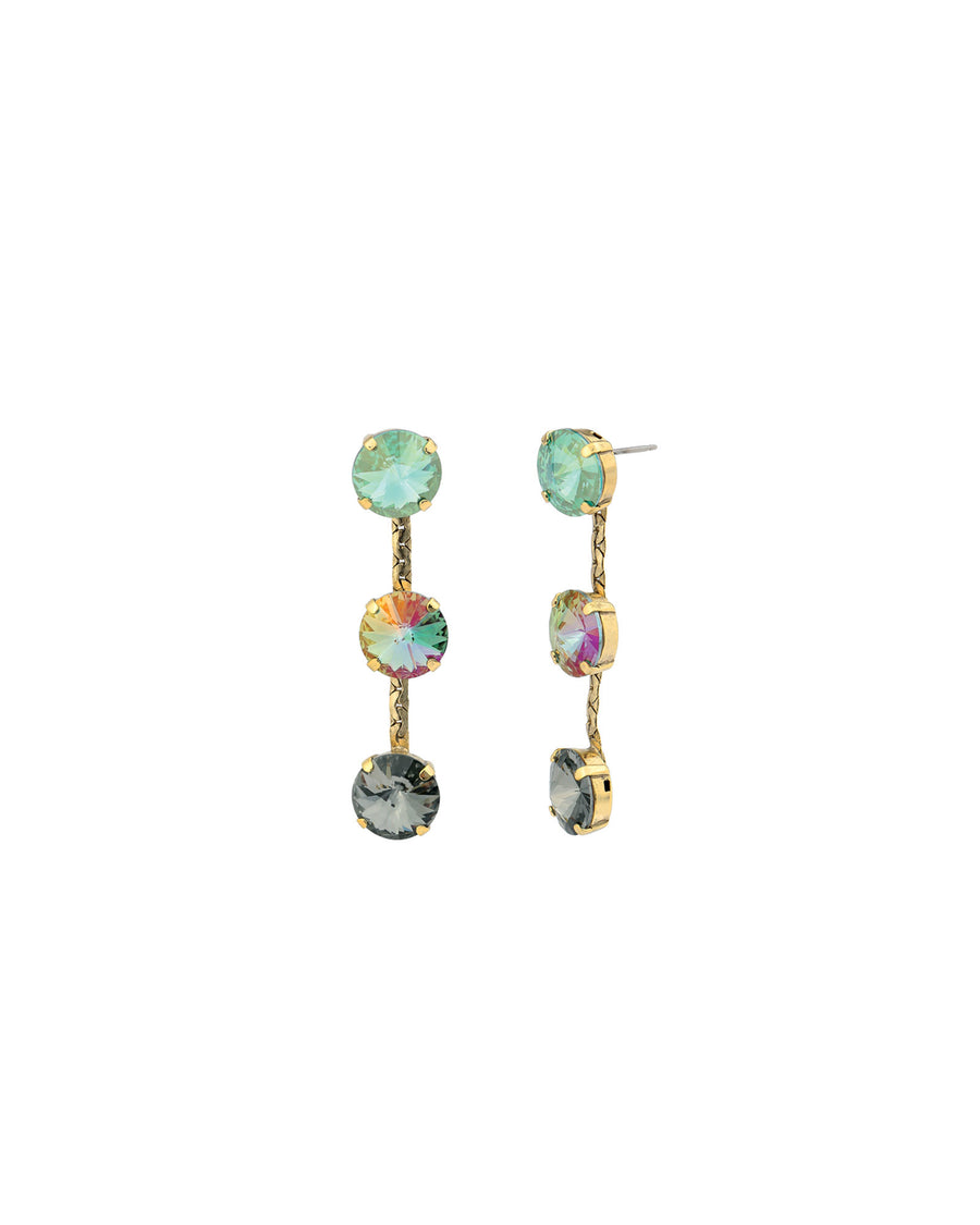 TOVA-Mini Domini Earrings-Earrings-14k Gold Plated, Blue Mixed Crystal-Blue Ruby Jewellery-Vancouver Canada