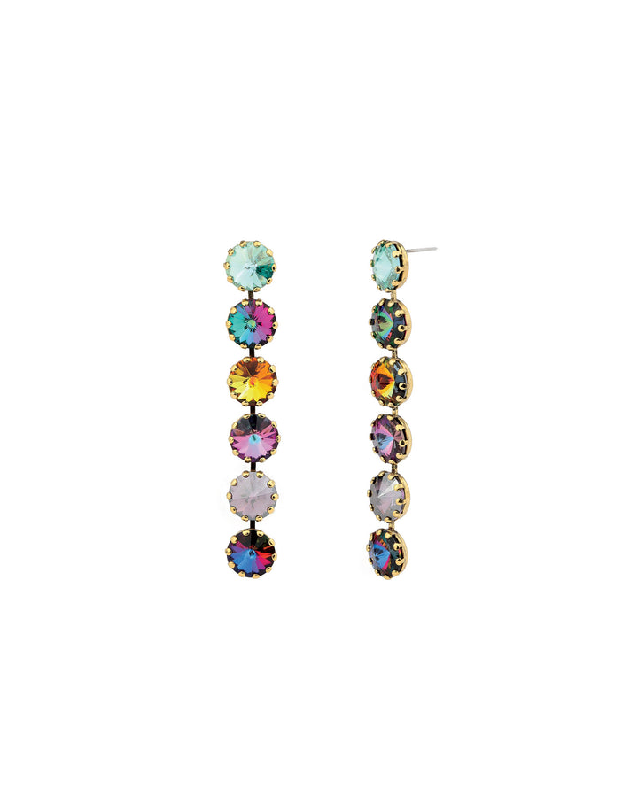 TOVA-Lilibet Earrings-Earrings-14k Gold Plated, Eclipse Crystal-Blue Ruby Jewellery-Vancouver Canada