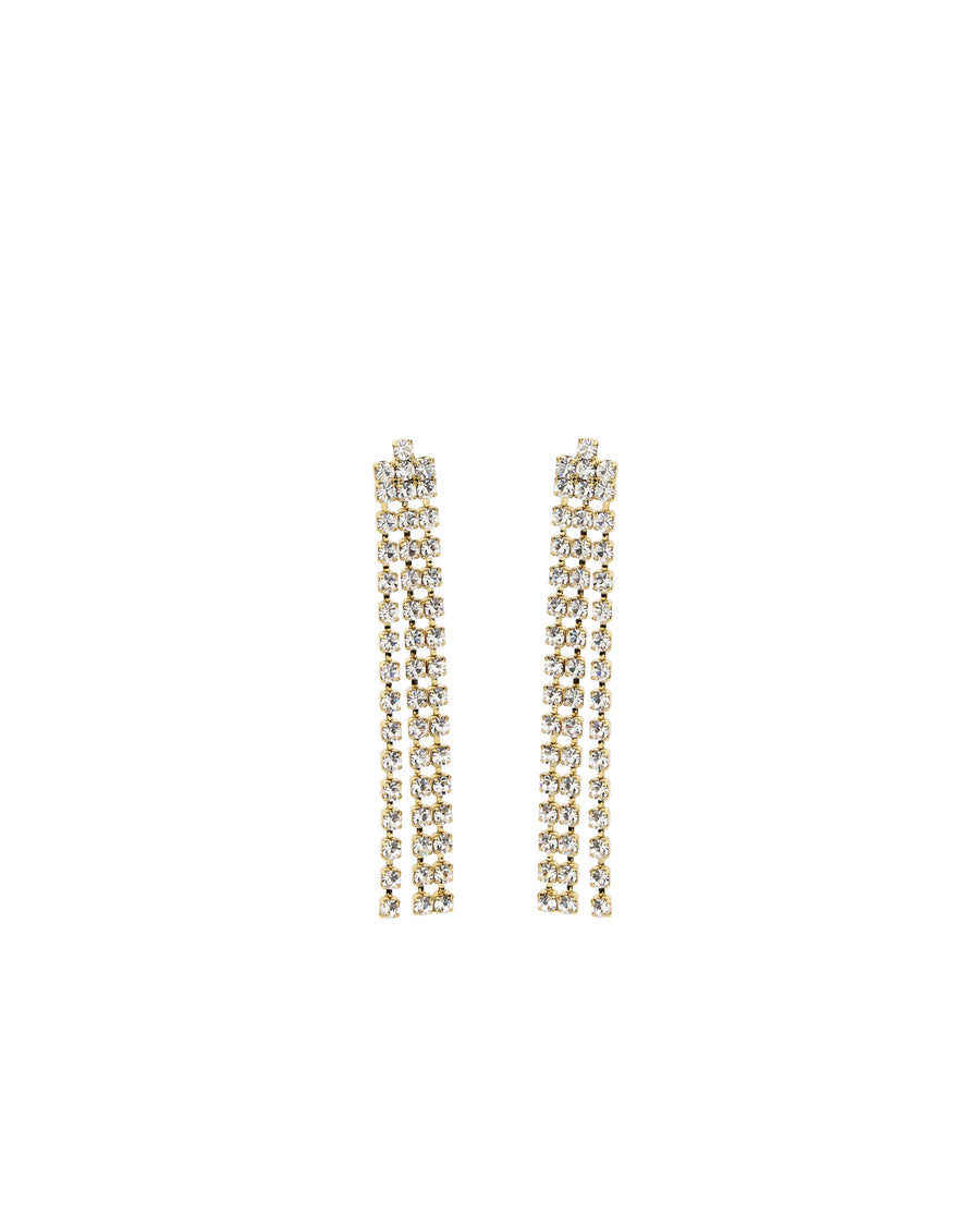 TOVA-Mini Blaze Earrings-Earrings-14k Gold Plated, White Crystal-Blue Ruby Jewellery-Vancouver Canada