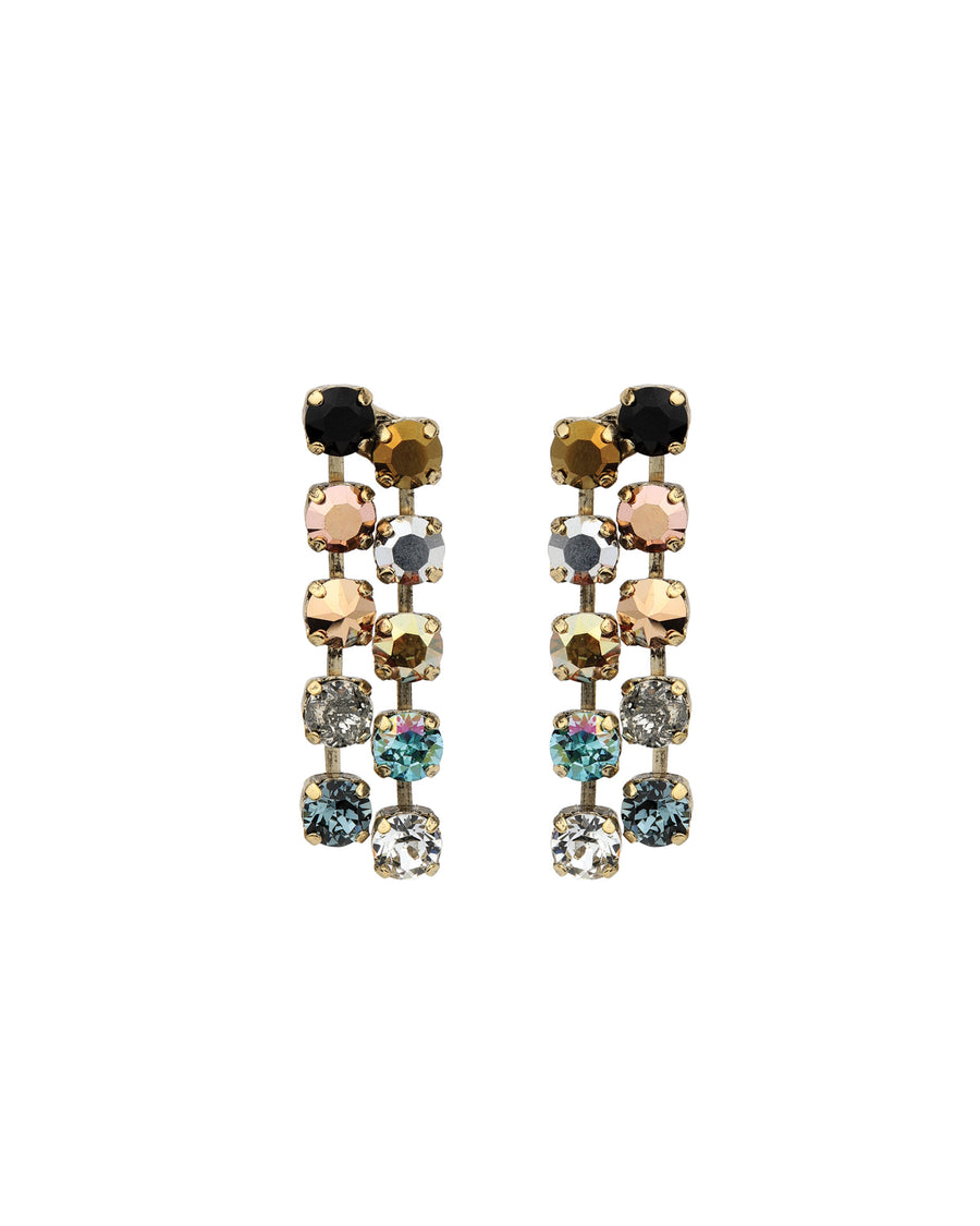 TOVA-Mini Cady Earrings-Earrings-14k Gold Plated, Metalic Mixed Crystal-Blue Ruby Jewellery-Vancouver Canada