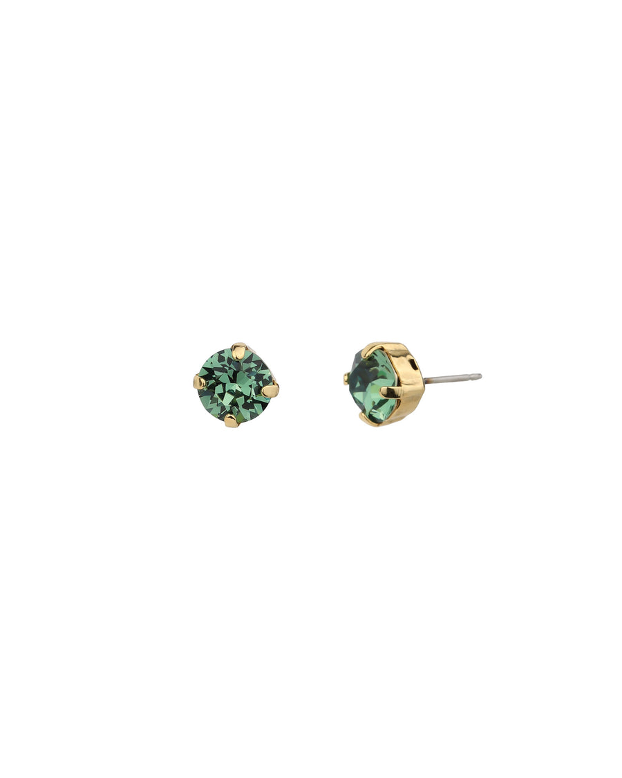 TOVA-Oakland Studs | 8mm-Earrings-Gold Plated, Erinite Crystal-Blue Ruby Jewellery-Vancouver Canada