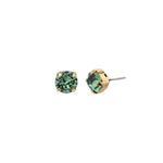 TOVA-Oakland Studs | 8mm-Earrings-14k Gold Plated, Erinite Crystal-Blue Ruby Jewellery-Vancouver Canada