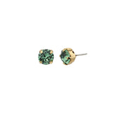 TOVA-Oakland Studs | 8mm-Earrings-14k Gold Plated, Erinite Crystal-Blue Ruby Jewellery-Vancouver Canada