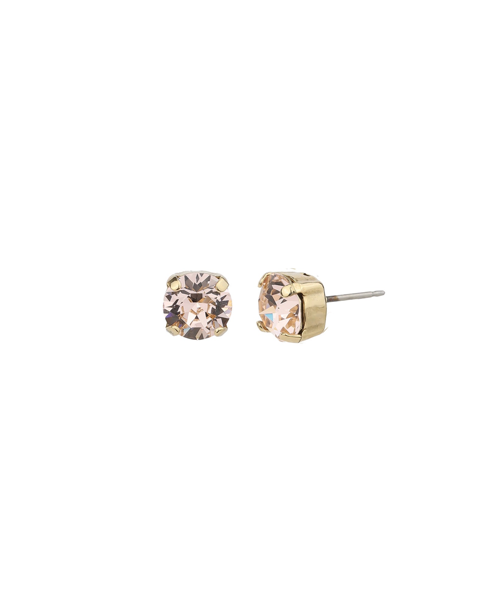 TOVA-Oakland Studs | 8mm-Earrings-14k Gold Plated, Silk Crystal-Blue Ruby Jewellery-Vancouver Canada