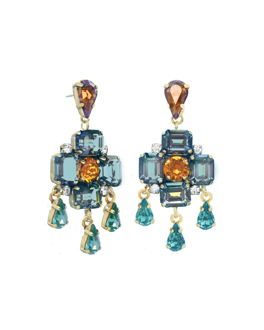 Ryland Studs Gold Plated, Earth Wind & Fire Crystal