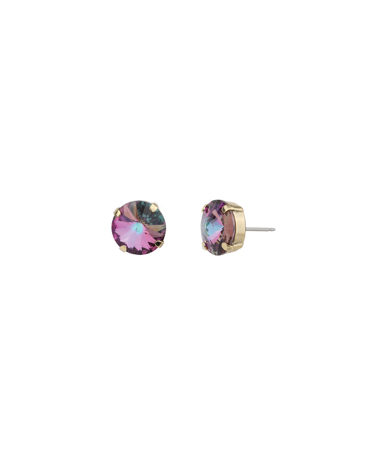 TOVA-The Basic Stud | 12mm-Earrings-Gold Plated, Purple Nitro Crystal-Blue Ruby Jewellery-Vancouver Canada