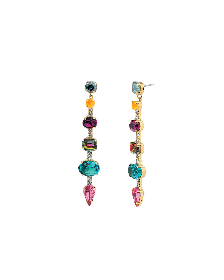 TOVA-Tiana Earrings-Earrings-14k Gold Plated, Indicolite Crystal-Blue Ruby Jewellery-Vancouver Canada
