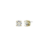 TOVA-Trentley Studs | 10mm-Earrings-14k Gold Plated, White Crystal-Blue Ruby Jewellery-Vancouver Canada