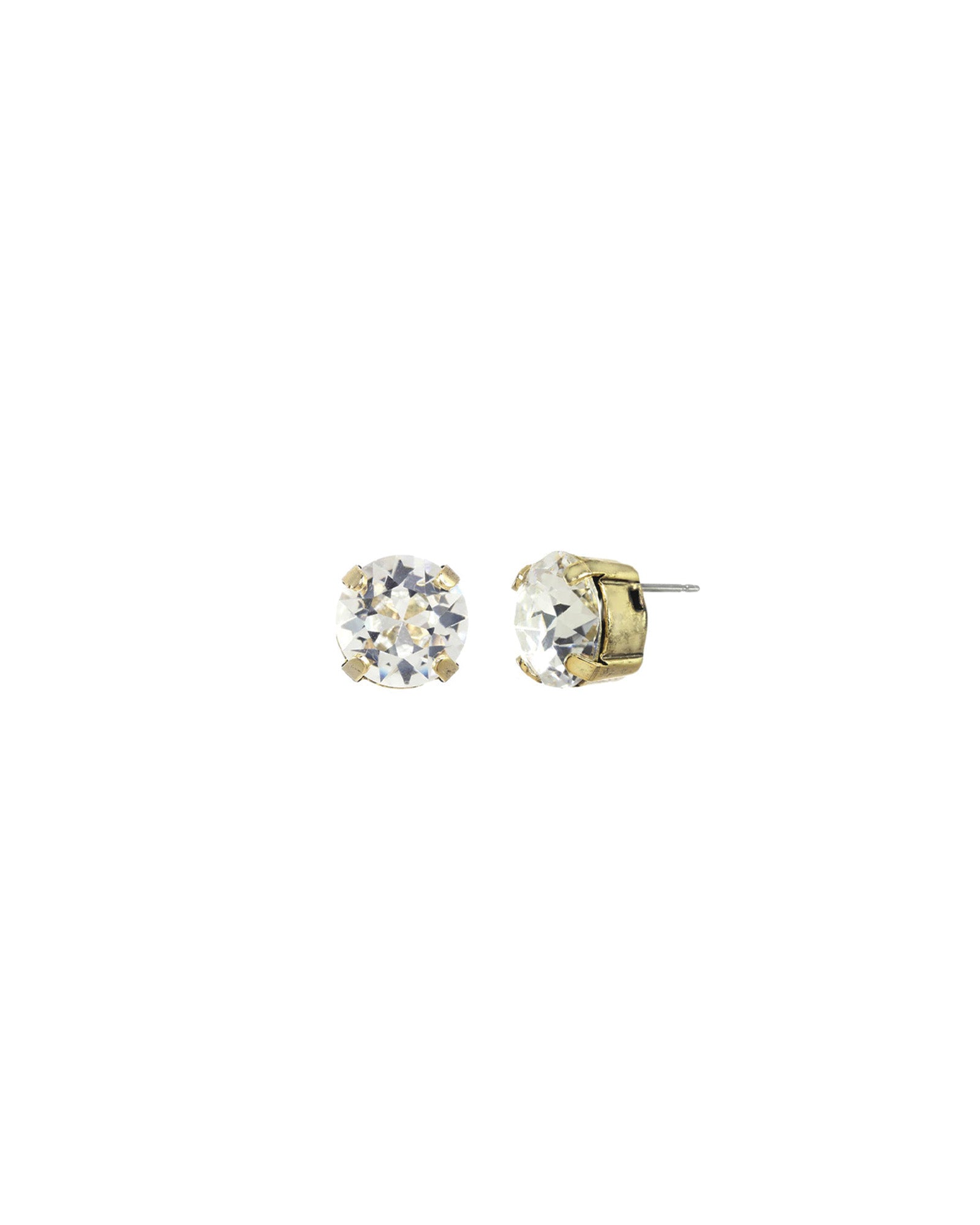 TOVA-Trentley Studs | 10mm-Earrings-14k Gold Plated, White Crystal-Blue Ruby Jewellery-Vancouver Canada