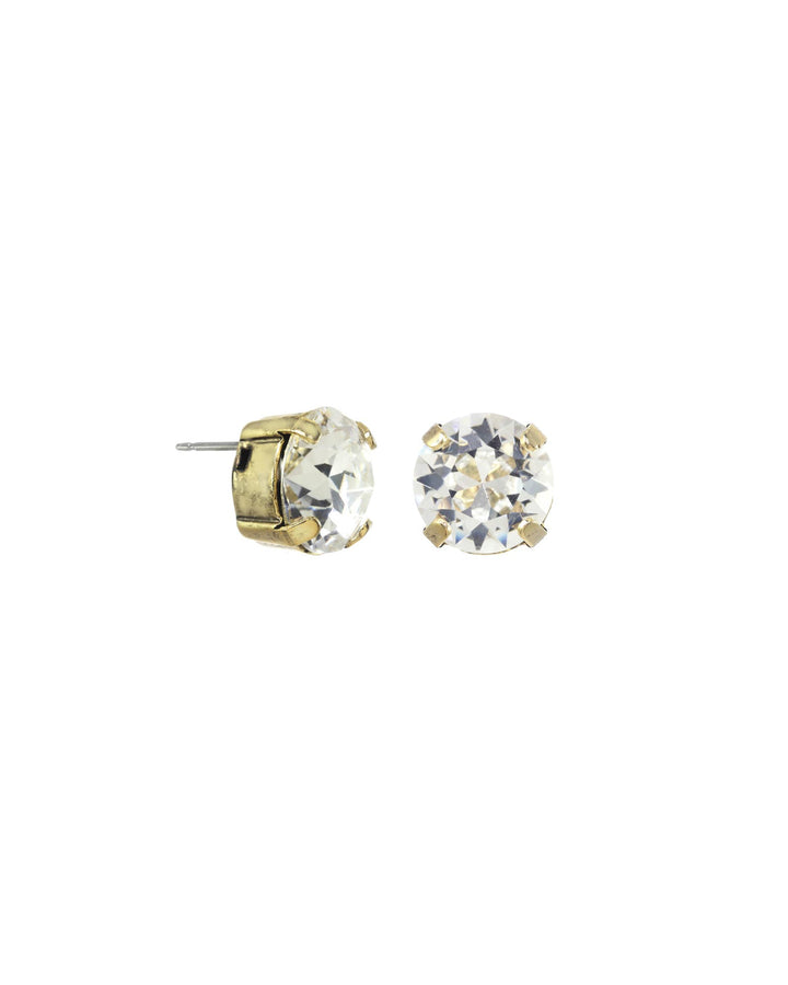 Trentley Stud | 10mm Gold Plated, White Crystal