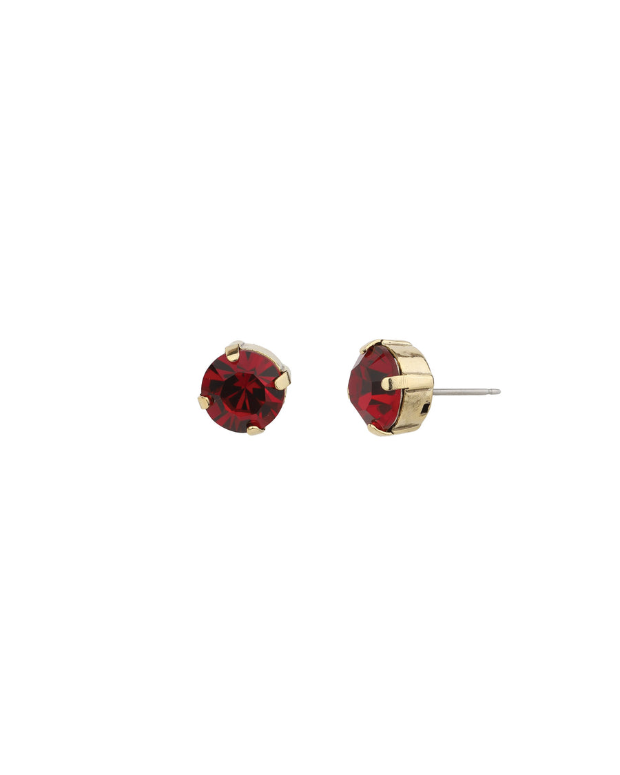 TOVA-Trentley Stud | 10mm-Earrings-Gold Plated, Red Crystal-Blue Ruby Jewellery-Vancouver Canada