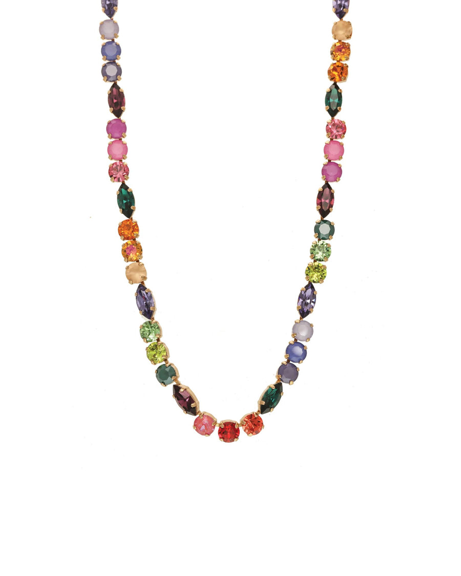 Elodie Necklace Gold Plated, Berry Mix Crystal