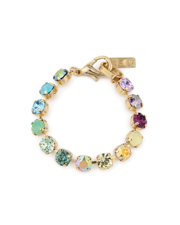 TOVA-Oakland Bracelet-Bracelets-Gold Plated, Rainbow Ombre Crystal-Blue Ruby Jewellery-Vancouver Canada