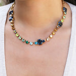 TOVA-Mini Aaralyn Necklace-Necklaces-Gold Plated, Earth Wind & Fire Crystal-Blue Ruby Jewellery-Vancouver Canada