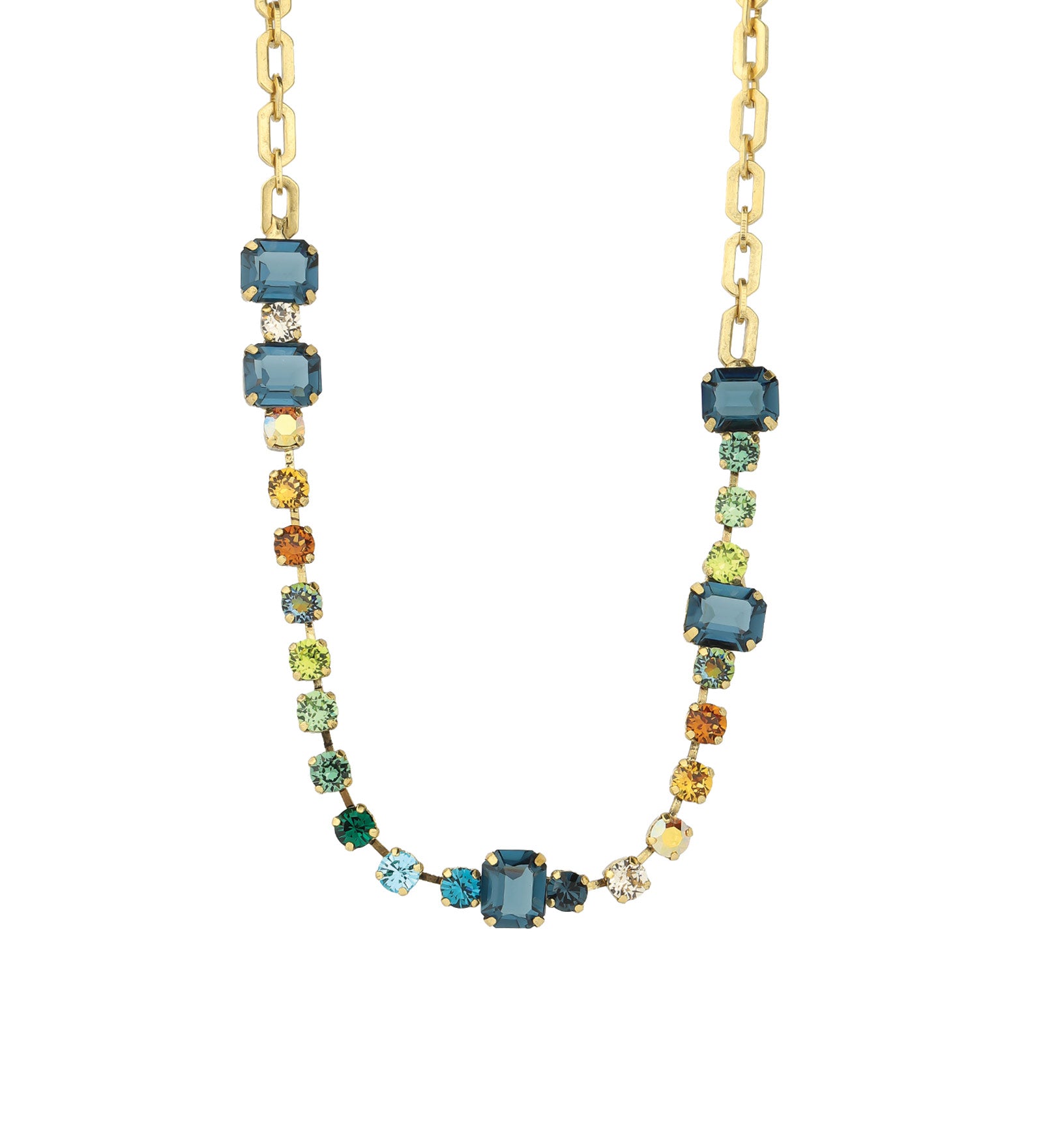 TOVA-Mini Aaralyn Necklace-Necklaces-Gold Plated, Earth Wind & Fire Crystal-Blue Ruby Jewellery-Vancouver Canada