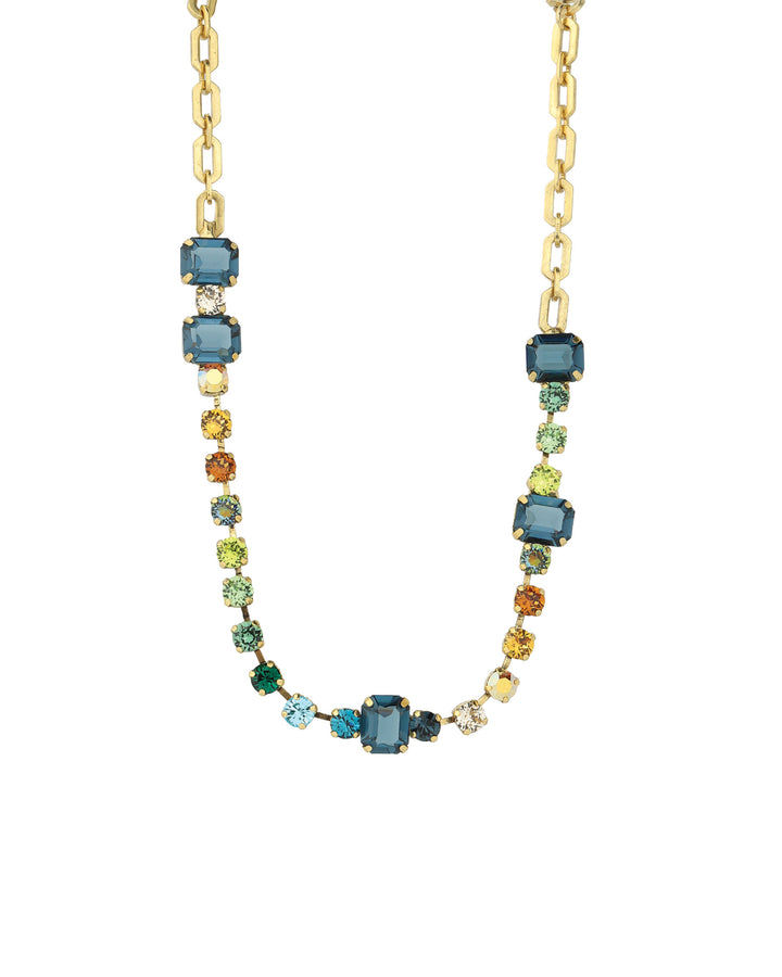 TOVA-Mini Aaralyn Necklace-Necklaces-Gold Plated, Earth Wind & Fire Crystal-Blue Ruby Jewellery-Vancouver Canada