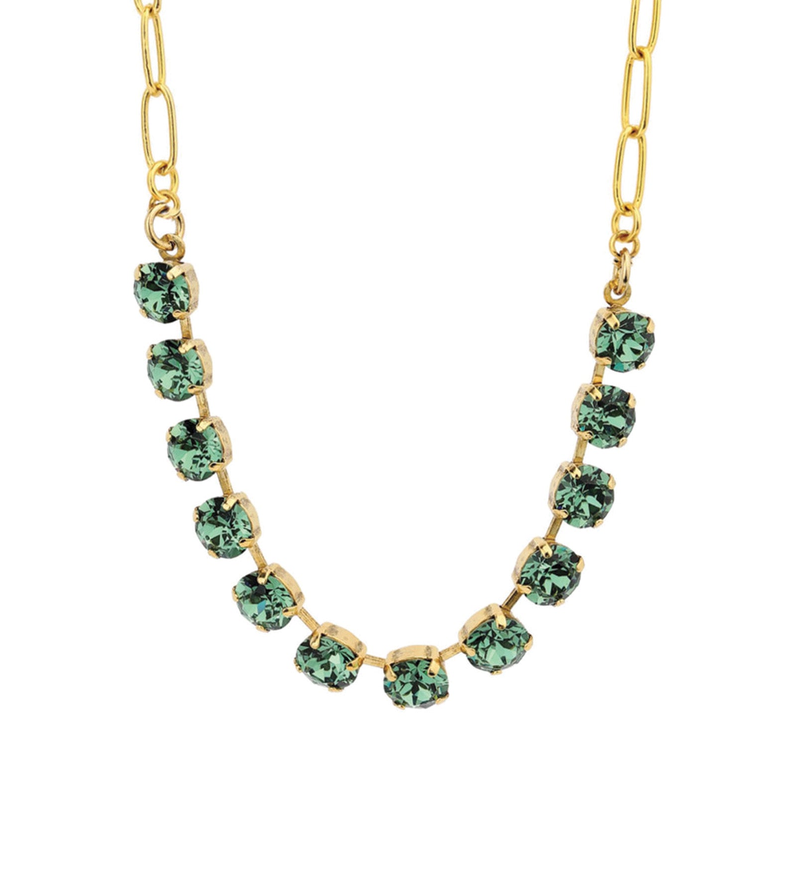 TOVA-Mini Oakland Necklace-Necklaces-14k Gold Plated, Erinite Crystal-Blue Ruby Jewellery-Vancouver Canada