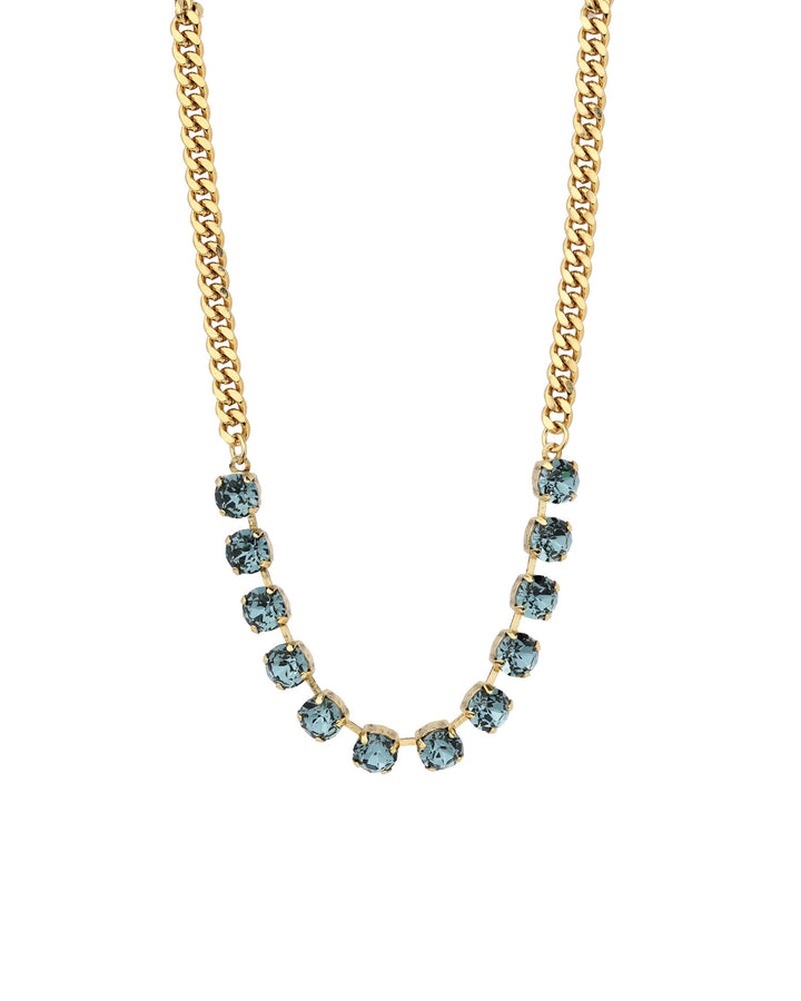 TOVA-Mini Oakland Necklace-Necklaces-Gold Plated, Indian Spphire Crystal-Blue Ruby Jewellery-Vancouver Canada