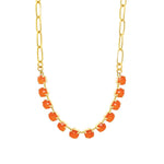 TOVA-Mini Oakland Necklace-Necklaces-Gold Plated, Red Crystal-Blue Ruby Jewellery-Vancouver Canada