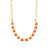 TOVA-Mini Oakland Necklace-Necklaces-Gold Plated, Red Crystal-Blue Ruby Jewellery-Vancouver Canada